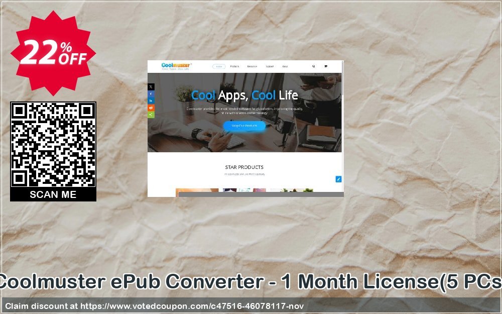 Coolmuster ePub Converter - Monthly Plan, 5 PCs  Coupon, discount Coolmuster ePub Converter - 1 Month License(5 PCs) Hottest discount code 2024. Promotion: Hottest discount code of Coolmuster ePub Converter - 1 Month License(5 PCs) 2024