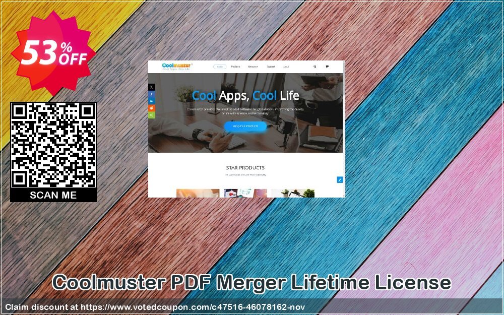 Coolmuster PDF Merger - Lifetime Plan, 1 PC  Coupon, discount Coolmuster PDF Merger - Lifetime License(1 PC) Big promotions code 2024. Promotion: Big promotions code of Coolmuster PDF Merger - Lifetime License(1 PC) 2024