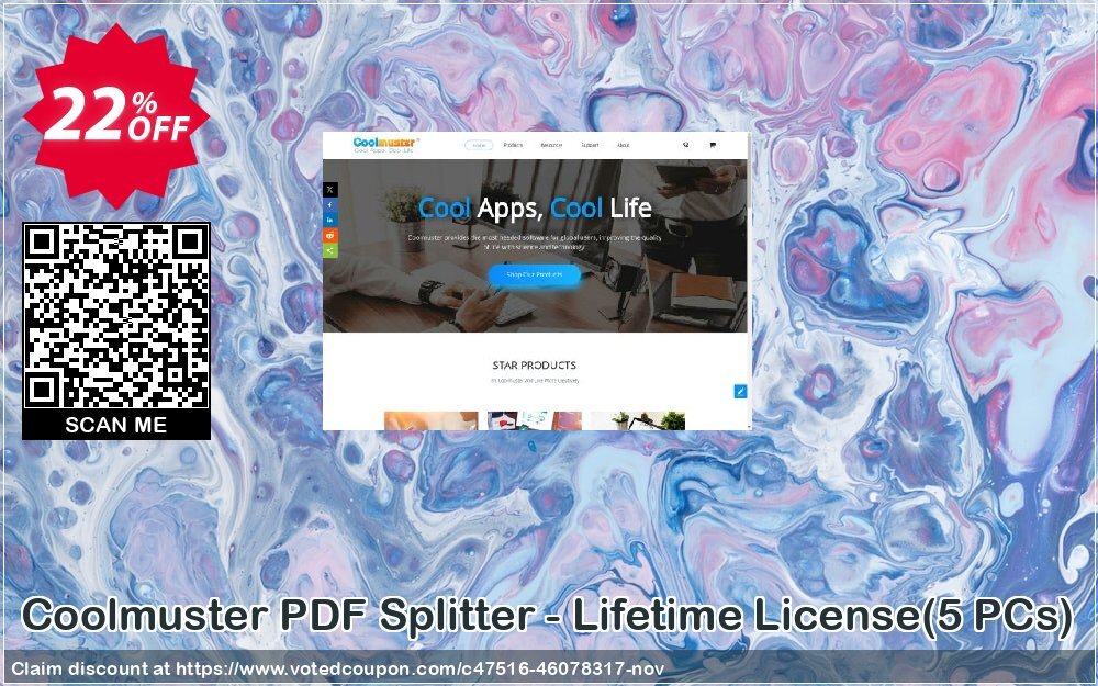 Coolmuster PDF Splitter - Lifetime Plan, 5 PCs  Coupon Code Nov 2024, 22% OFF - VotedCoupon