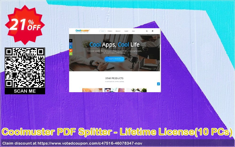 Coolmuster PDF Splitter - Lifetime Plan, 10 PCs  Coupon Code Nov 2024, 21% OFF - VotedCoupon