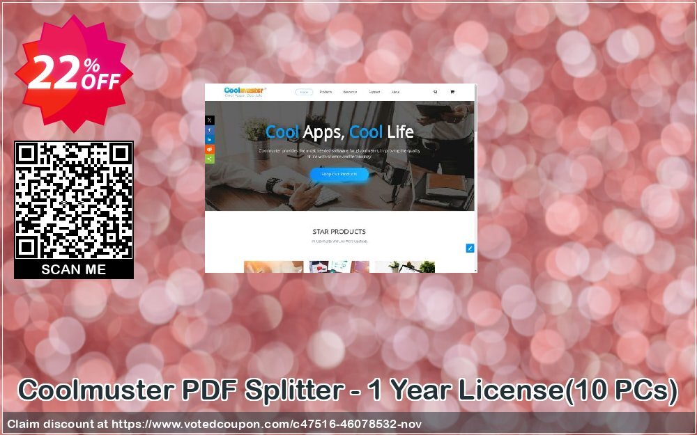 Coolmuster PDF Splitter - Yearly Plan, 10 PCs  Coupon Code Nov 2024, 22% OFF - VotedCoupon