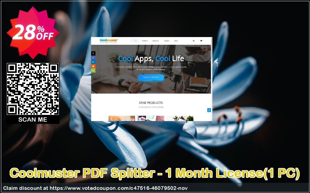 Coolmuster PDF Splitter - Monthly Plan, 1 PC  Coupon Code Nov 2024, 28% OFF - VotedCoupon