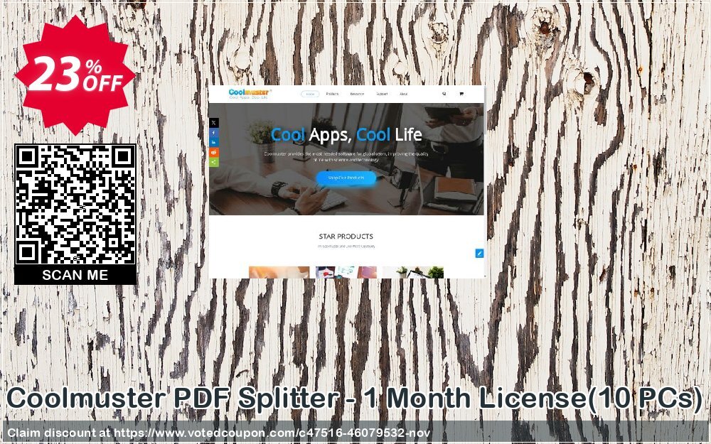 Coolmuster PDF Splitter - Monthly Plan, 10 PCs  Coupon Code Nov 2024, 23% OFF - VotedCoupon