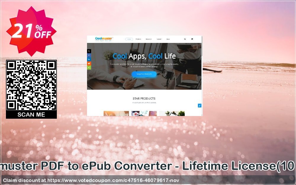 Coolmuster PDF to ePub Converter - Lifetime Plan, 10 PCs  Coupon, discount Coolmuster PDF to ePub Converter - Lifetime License(10 PCs) Amazing discounts code 2024. Promotion: Amazing discounts code of Coolmuster PDF to ePub Converter - Lifetime License(10 PCs) 2024