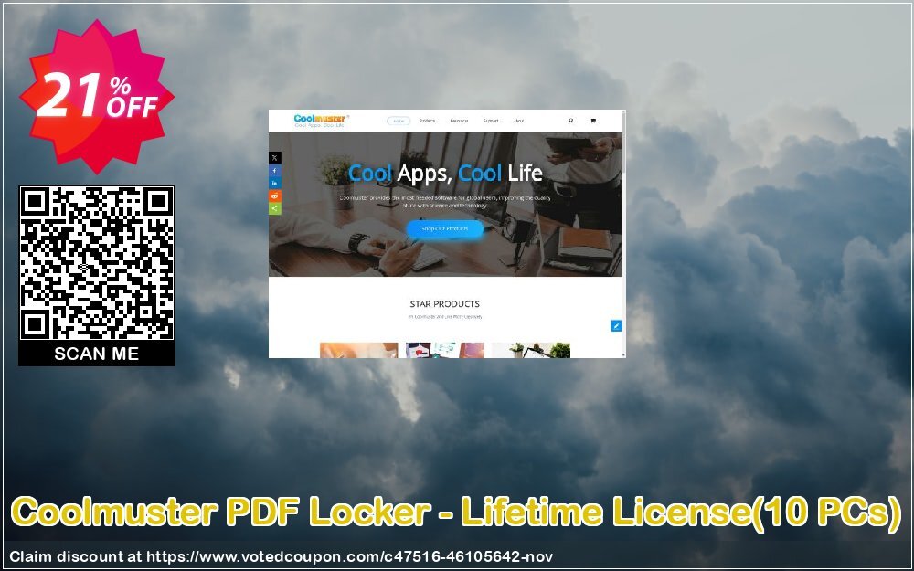 Coolmuster PDF Locker - Lifetime Plan, 10 PCs  Coupon Code Nov 2024, 21% OFF - VotedCoupon