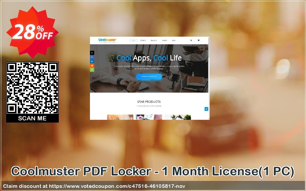 Coolmuster PDF Locker - Monthly Plan, 1 PC  Coupon Code Nov 2024, 28% OFF - VotedCoupon