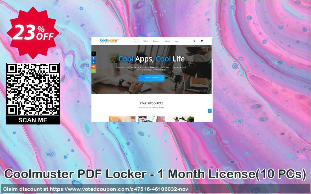 Coolmuster PDF Locker - Monthly Plan, 10 PCs  Coupon, discount Coolmuster PDF Locker - 1 Month License(10 PCs) Wondrous offer code 2024. Promotion: Wondrous offer code of Coolmuster PDF Locker - 1 Month License(10 PCs) 2024