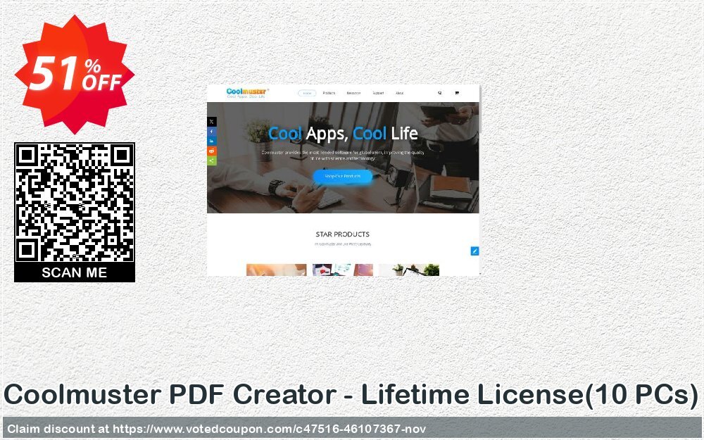 Coolmuster PDF Creator - Lifetime Plan, 10 PCs  Coupon, discount Coolmuster PDF Creator - Lifetime License(10 PCs) Awful sales code 2024. Promotion: Awful sales code of Coolmuster PDF Creator - Lifetime License(10 PCs) 2024