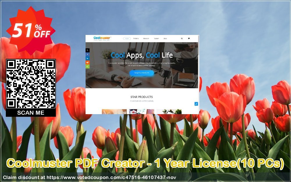 Coolmuster PDF Creator - Yearly Plan, 10 PCs  Coupon Code Nov 2024, 51% OFF - VotedCoupon