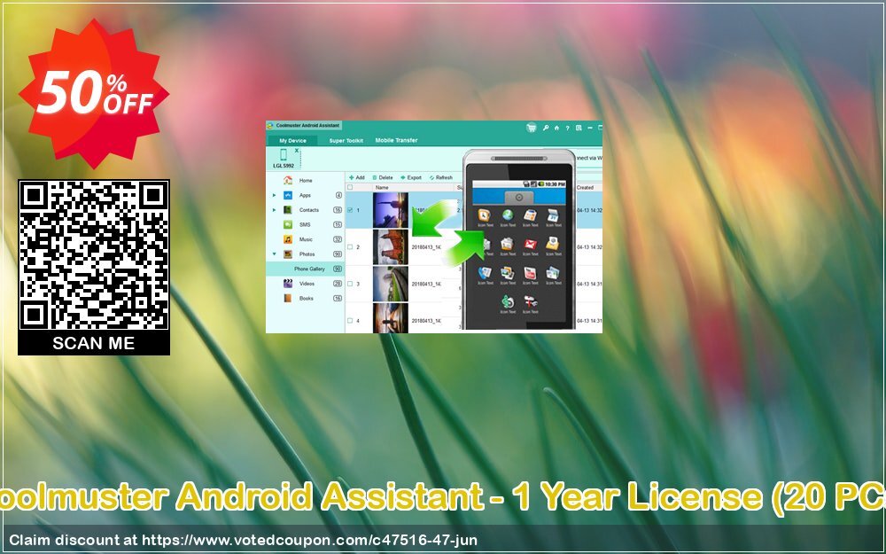 Coolmuster Android Assistant - Yearly Plan, 20 PCs  Coupon, discount affiliate discount. Promotion: 