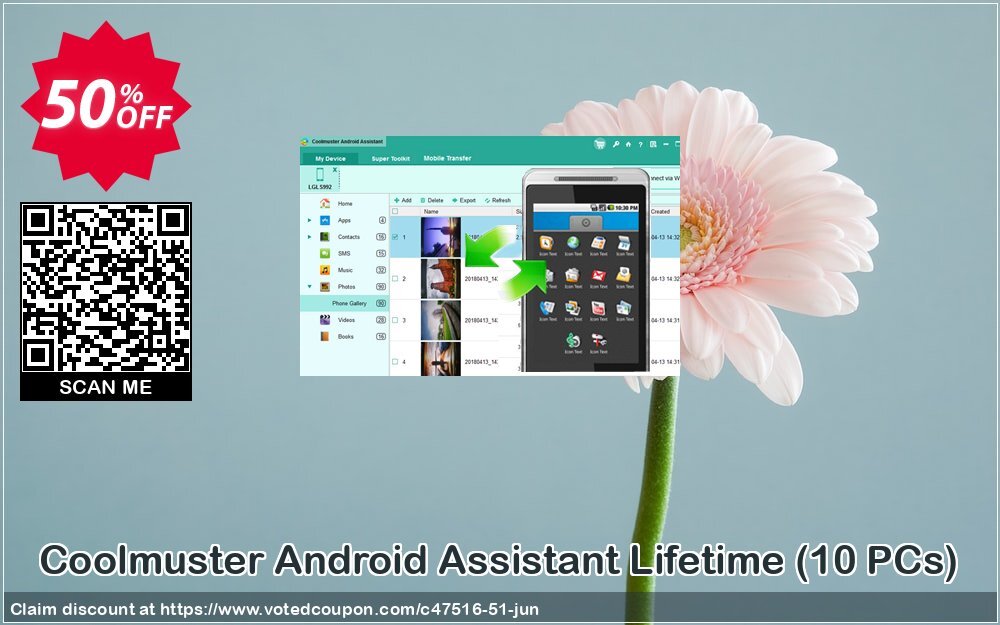Coolmuster Android Assistant Lifetime, 10 PCs  Coupon, discount affiliate discount. Promotion: 
