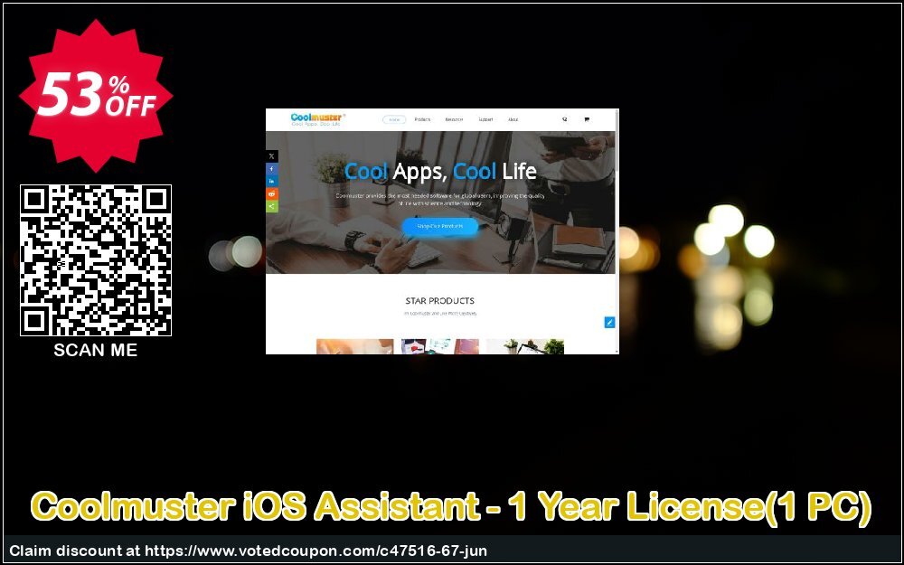 Coolmuster iOS Assistant - Yearly Plan, 1 PC  Coupon, discount affiliate discount. Promotion: 