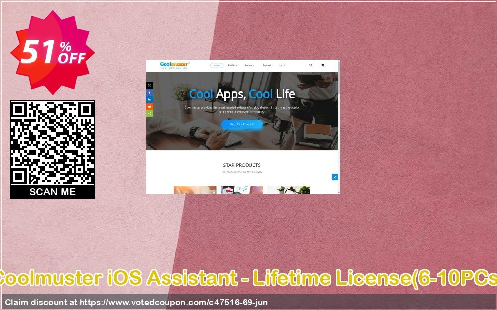 Coolmuster iOS Assistant - Lifetime Plan, 6-10PCs  Coupon Code Jun 2024, 51% OFF - VotedCoupon