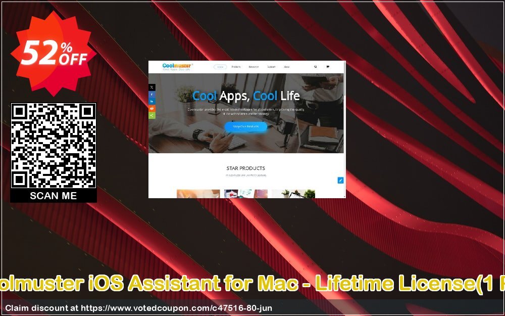 Coolmuster iOS Assistant for MAC - Lifetime Plan, 1 PC  Coupon, discount affiliate discount. Promotion: 