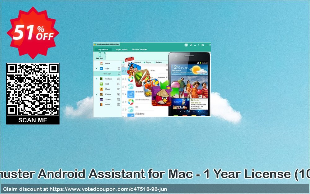 Coolmuster Android Assistant for MAC - Yearly Plan, 10 PCs  Coupon, discount affiliate discount. Promotion: 