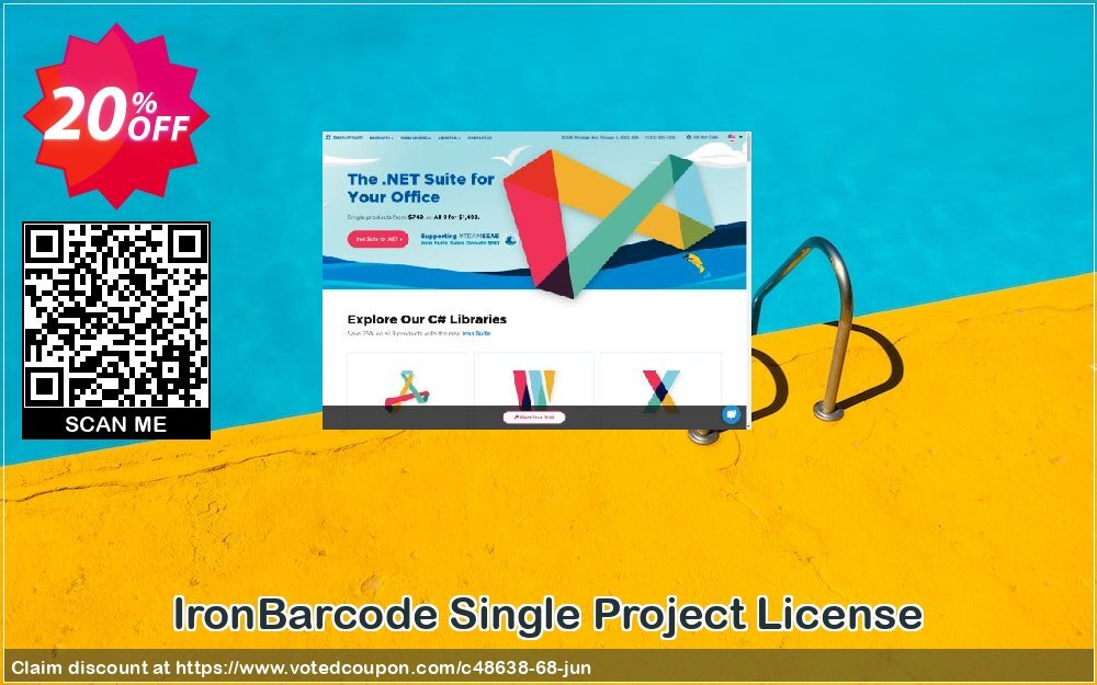 IronBarcode Single Project Plan Coupon, discount 20% bundle discount. Promotion: 20% discount for purchasing 2 products together as a bundle