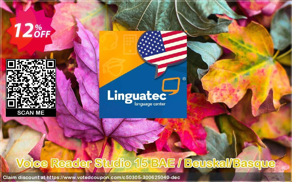 Voice Reader Studio 15 BAE / Beuskal/Basque Coupon, discount Coupon code Voice Reader Studio 15 BAE / Beuskal/Basque. Promotion: Voice Reader Studio 15 BAE / Beuskal/Basque offer from Linguatec