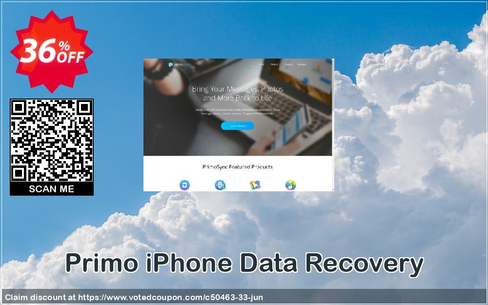 Primo iPhone Data Recovery Coupon, discount PrimoSync discount codes (50463). Promotion: PrimoSync discount promo (50463)