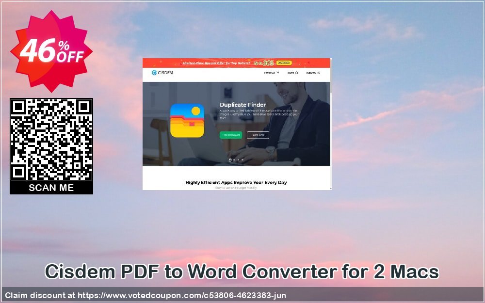 Cisdem PDF to Word Converter for 2 MACs Coupon, discount Cisdem PDFtoWordConverter for Mac - License for 2 Macs best discount code 2024. Promotion: best discount code of Cisdem PDFtoWordConverter for Mac - License for 2 Macs 2024