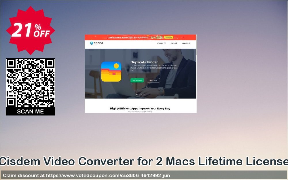 Cisdem Video Converter for 2 MACs Lifetime Plan Coupon, discount Cisdem VideoConverter for Mac - 1 Year License for 2 Macs formidable discounts code 2024. Promotion: formidable discounts code of Cisdem VideoConverter for Mac - 1 Year License for 2 Macs 2024