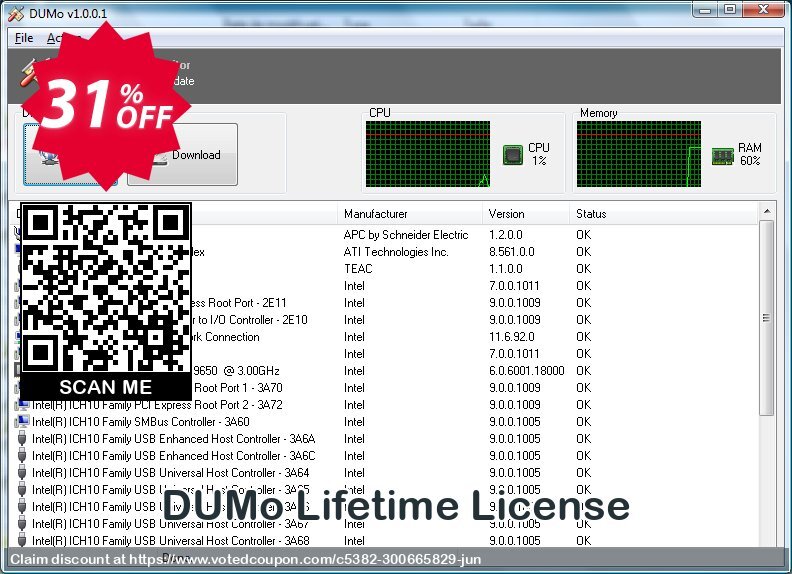DUMo Lifetime Plan Coupon, discount 30% OFF DUMo Lifetime License, verified. Promotion: Awesome promo code of DUMo Lifetime License, tested & approved