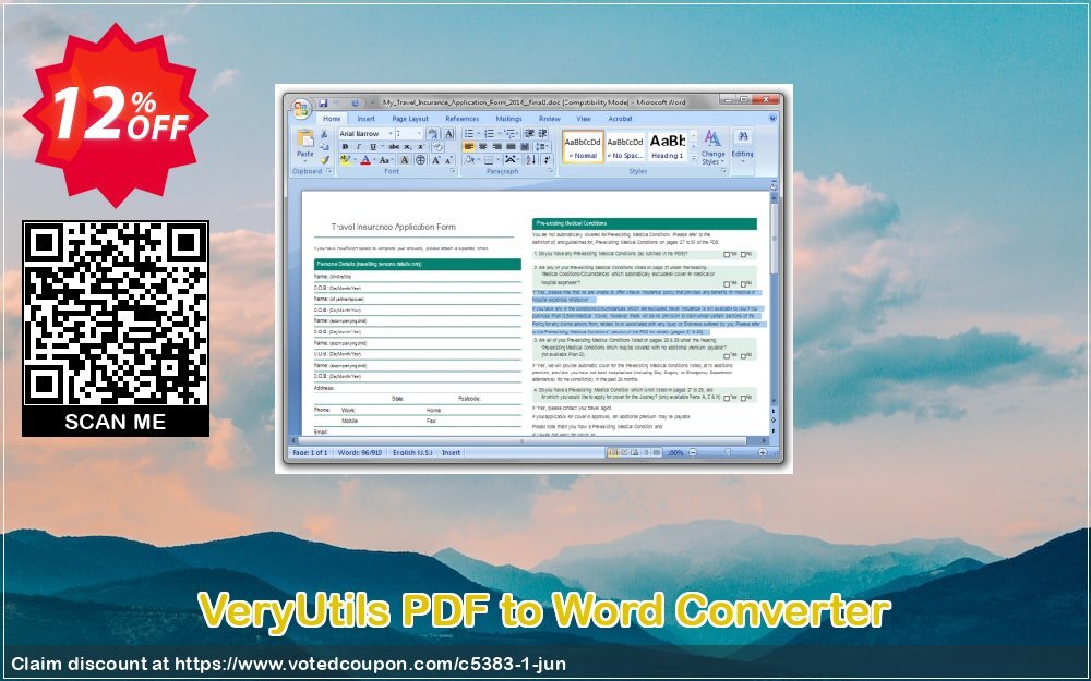 VeryUtils PDF to Word Converter