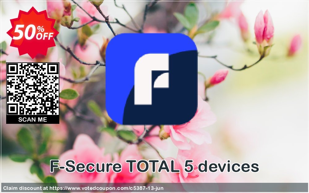 F-Secure TOTAL 5 devices Coupon, discount 50% OFF F-Secure TOTAL 5 devices, verified. Promotion: Imposing offer code of F-Secure TOTAL 5 devices, tested & approved