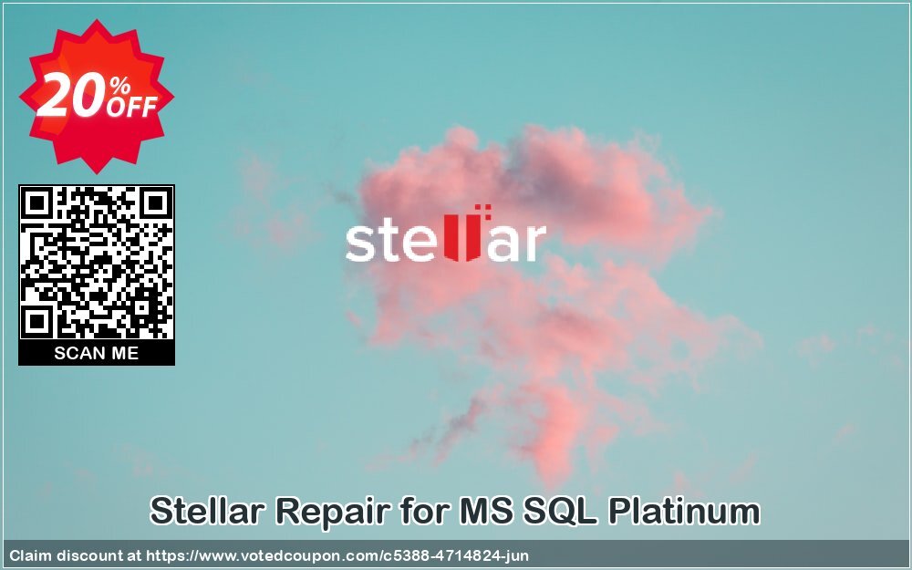 Stellar Repair for MS SQL Platinum Coupon, discount Stellar Repair for MS SQL Platinum wondrous discounts code 2024. Promotion: excellent discount code of Stellar Repair for MS SQL Platinum 2024