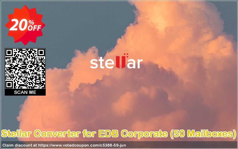Stellar Converter for EDB Corporate, 50 Mailboxes  Coupon, discount Stellar Converter for EDB [1 Year Subscription] special offer code 2024. Promotion: NVC Exclusive Coupon