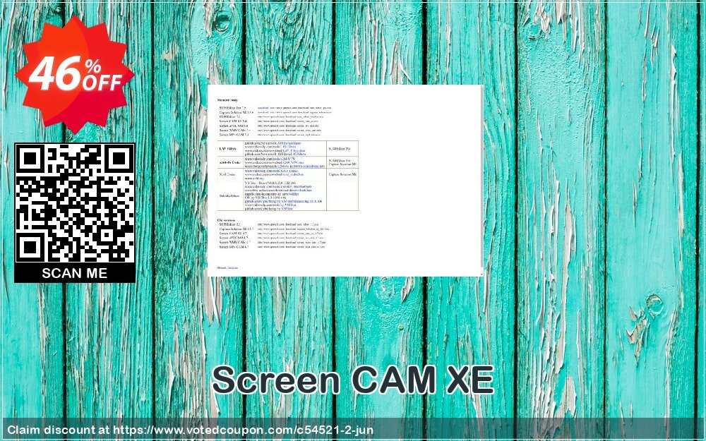 Screen CAM XE Coupon, discount Coupon SProsoft. Promotion: Coupon SCX 3 PCs