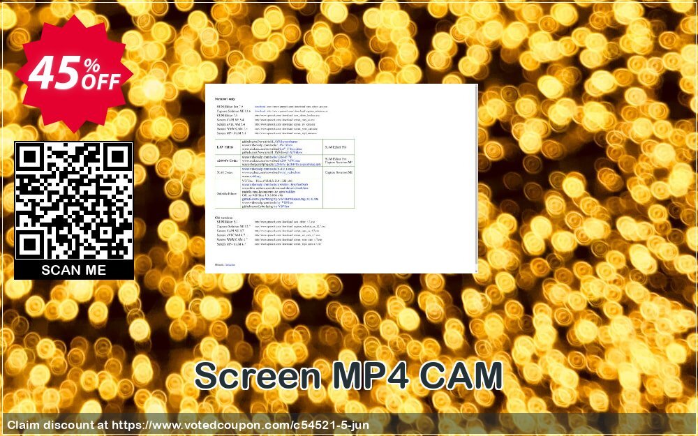 Screen MP4 CAM Coupon, discount Coupon SProsoft. Promotion: Coupon CAM 3 PCs