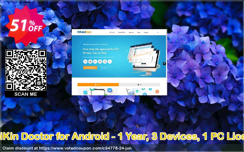 MobiKin Doctor for Android - Yearly, 3 Devices, 1 PC Plan Coupon, discount 50% OFF. Promotion: 
