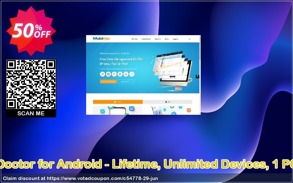 MobiKin Doctor for Android - Lifetime, Unlimited Devices, 1 PC Plan Coupon, discount 50% OFF. Promotion: 