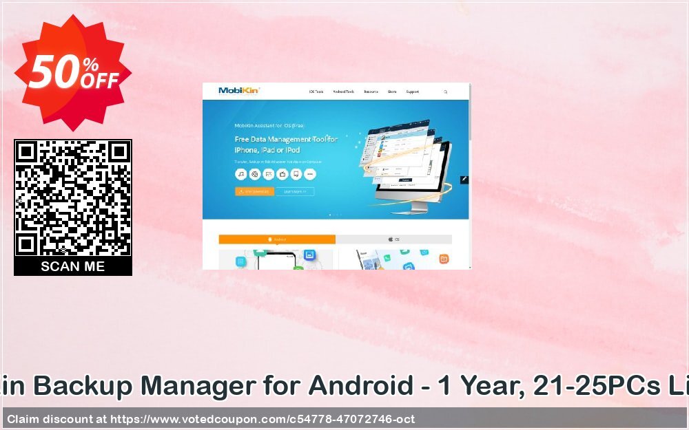 MobiKin Backup Manager for Android - Yearly, 21-25PCs Plan Coupon Code Oct 2024, 50% OFF - VotedCoupon