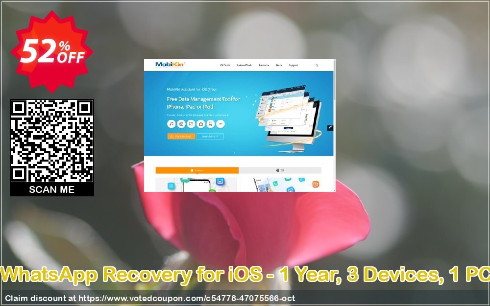 MobiKin WhatsApp Recovery for iOS Coupon, discount MobiKin WhatsApp Recovery for iOS - 1 Year, 3 Devices, 1 PC License Staggering sales code 2024. Promotion: Staggering sales code of MobiKin WhatsApp Recovery for iOS - 1 Year, 3 Devices, 1 PC License 2024