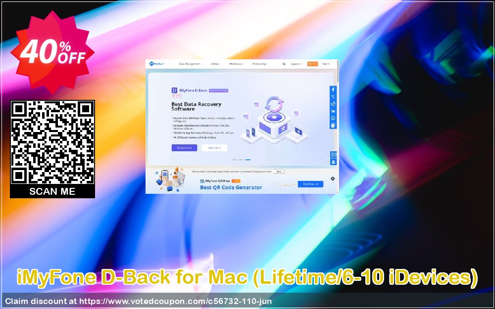 iMyFone D-Back for MAC, Lifetime/6-10 iDevices  Coupon Code Jun 2024, 40% OFF - VotedCoupon
