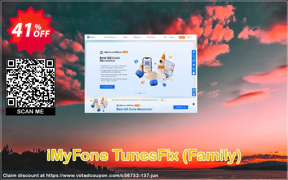 iMyFone TunesFix, Family  Coupon Code Jun 2024, 41% OFF - VotedCoupon