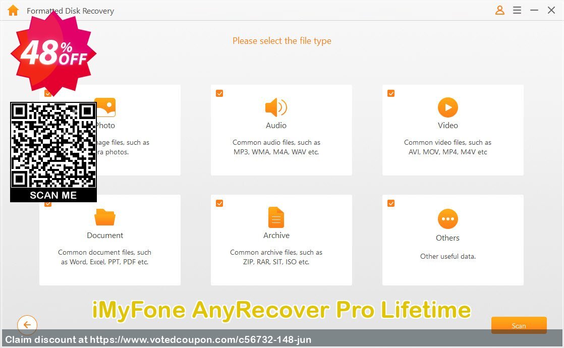 iMyFone AnyRecover Pro Lifetime Coupon, discount iMyfone discount (56732). Promotion: iMyfone promo code