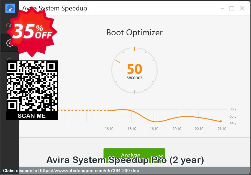 Avira System Speedup Pro, 2 year  Coupon, discount 45% OFF Avira System Speedup Pro (2 year), verified. Promotion: Fearsome promotions code of Avira System Speedup Pro (2 year), tested & approved