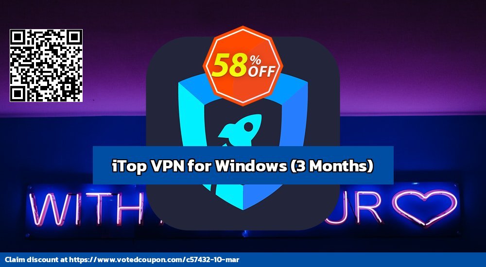 iTop VPN for WINDOWS, 3 Months  voted-on promotion codes