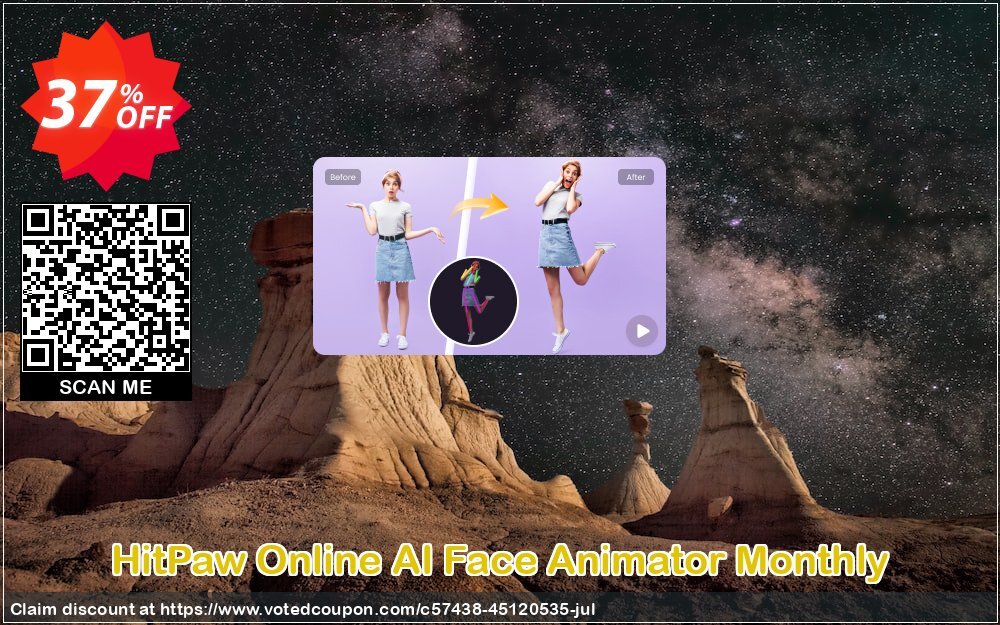 HitPaw Online AI Face Animator Monthly voted-on promotion codes
