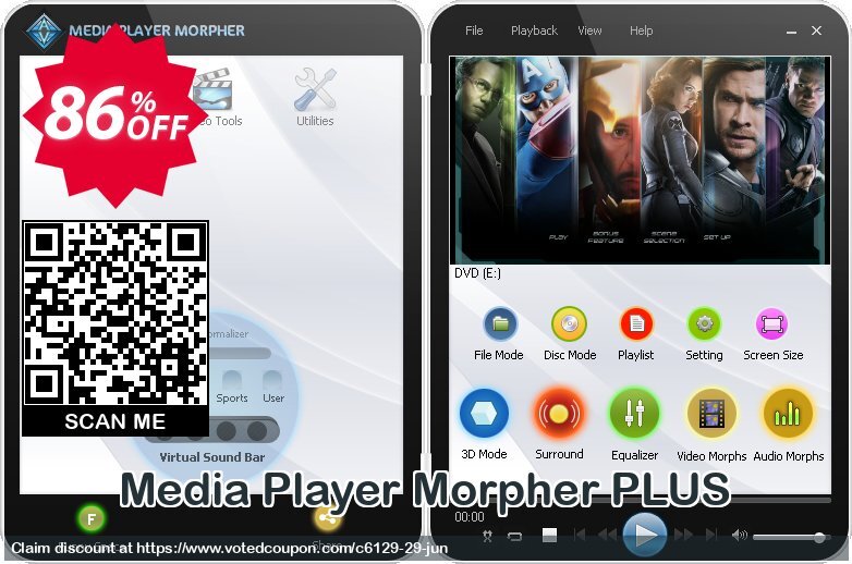 Media Player Morpher PLUS Coupon, discount Media Player Morpher Audio4fun offer 85% OFF. Promotion: Audio4fun Media player morpher Discount 85% HJ81IT54FK