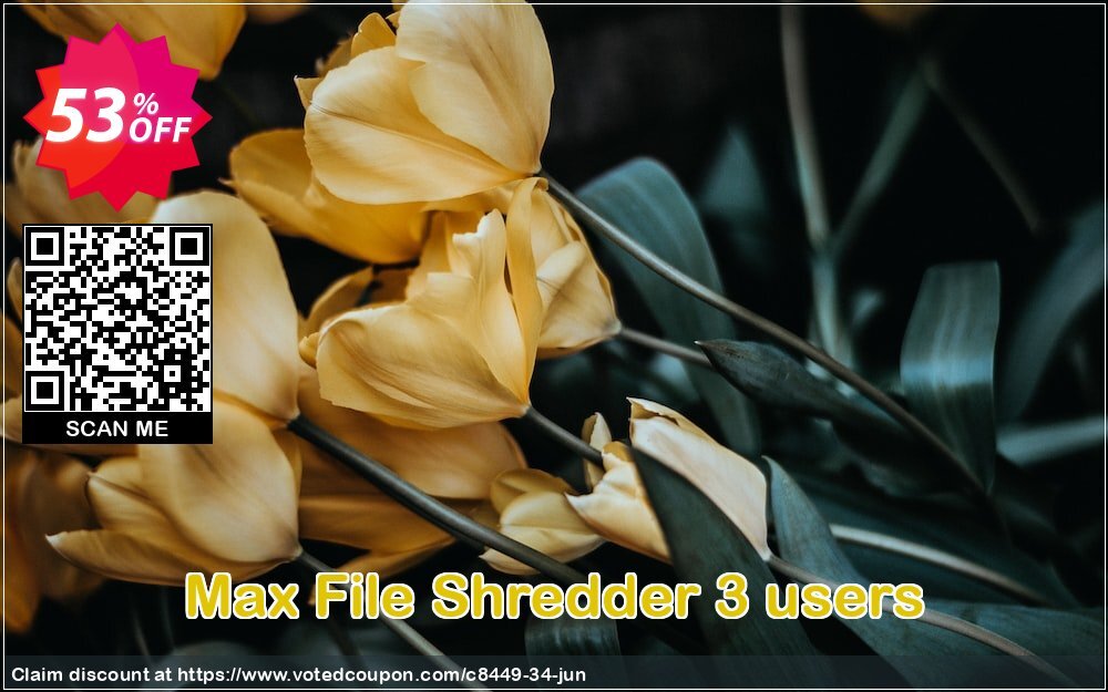 Max File Shredder 3 users Coupon, discount maxIS 3 user offer. Promotion: for regnow
