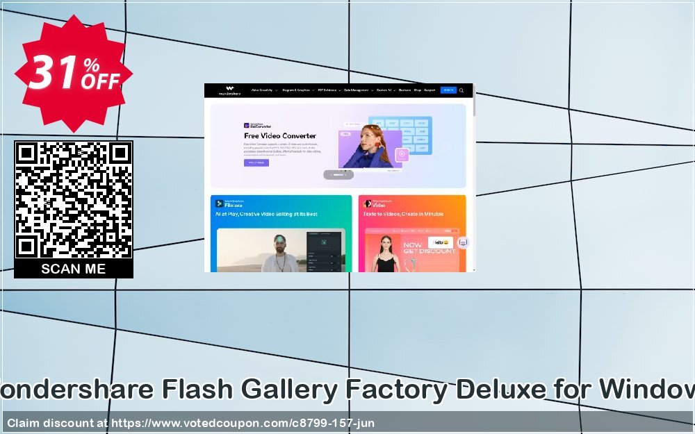 Wondershare Flash Gallery Factory Deluxe for WINDOWS Coupon, discount 30% Wondershare Software (8799). Promotion: 