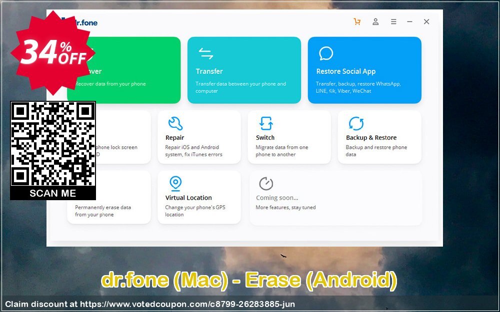 dr.fone, MAC - Erase, Android  Coupon, discount Dr.fone all site promotion-30% off. Promotion: Wonderful promotions code of dr.fone -Android Erase(Mac) 2024