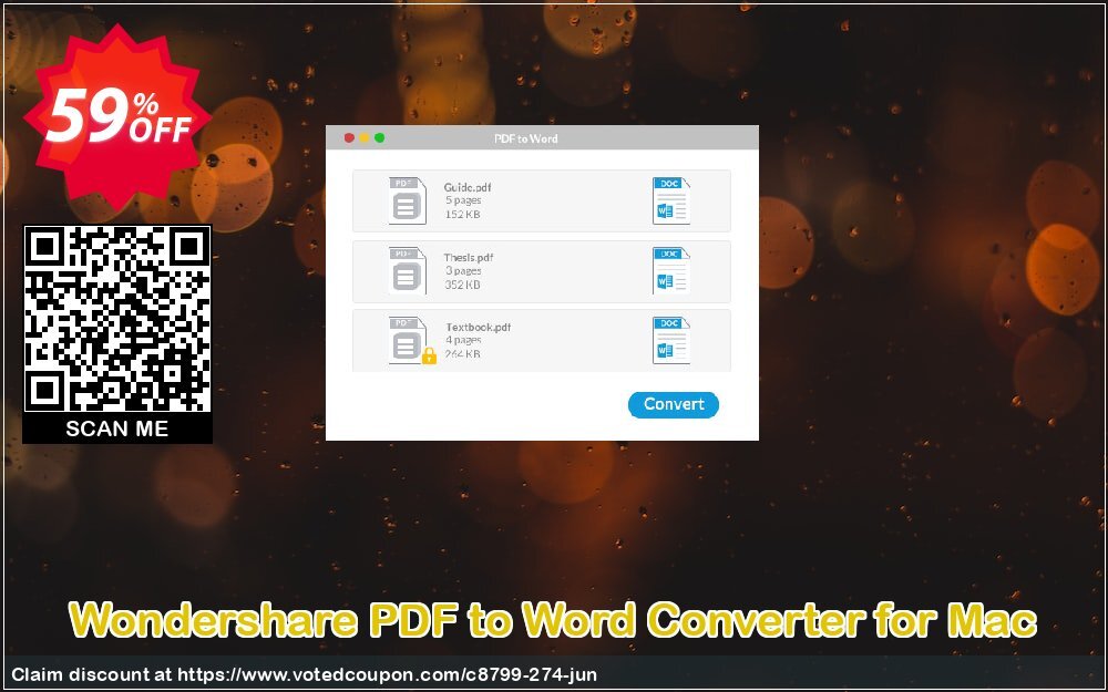 Wondershare PDF to Word Converter for MAC Coupon Code Jun 2024, 59% OFF - VotedCoupon