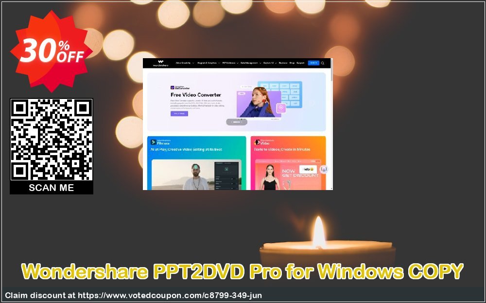 Wondershare PPT2DVD Pro for WINDOWS COPY Coupon, discount 30% Wondershare Software (8799). Promotion: 30% Wondershare Software (8799)
