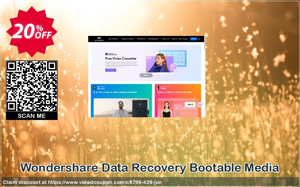 Wondershare Data Recovery Bootable Media Coupon, discount Back to School 2024. Promotion: 30% Wondershare Software (8799)