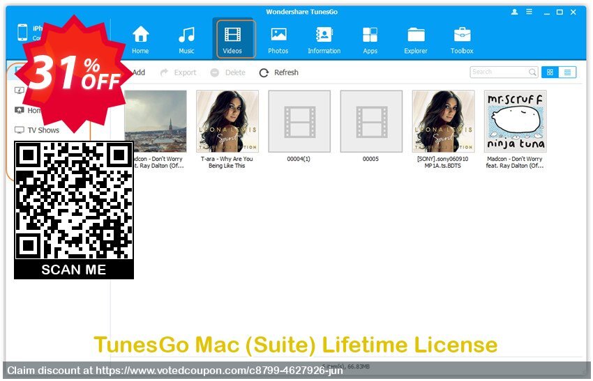 TunesGo MAC, Suite Lifetime Plan Coupon, discount Back to School 2024. Promotion: dreaded promotions code of Wondershare TunesGo (Mac) 2024