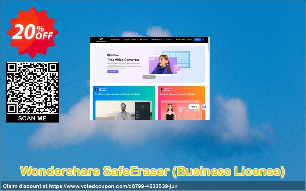 Wondershare SafeEraser, Business Plan  Coupon, discount Back to School 2024. Promotion: excellent discounts code of Wondershare SafeEraser for Windows(Business License) 2024